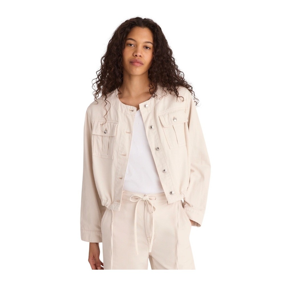Madewell Drawstring Utility Jacket Ivory Vintage Canvas Airy Denim S